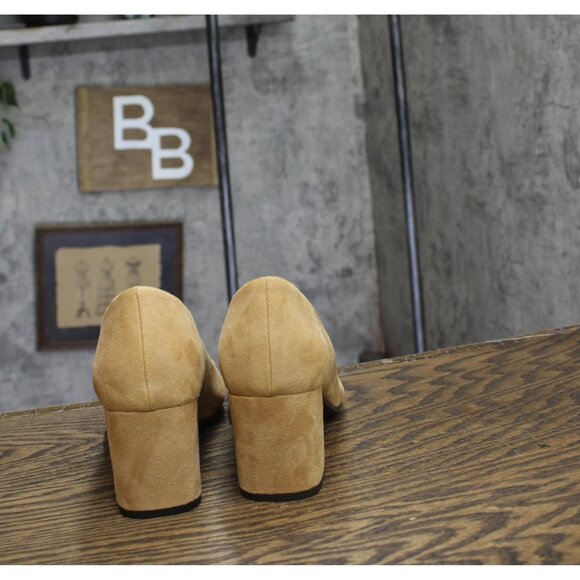 NWT Easy Street Proper Womens Block Heel Pumps PROPER Sand Suede Brown 9.5M - Picture 7 of 11